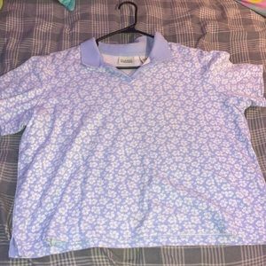 BLUE HAWAIIN PRINT TEE